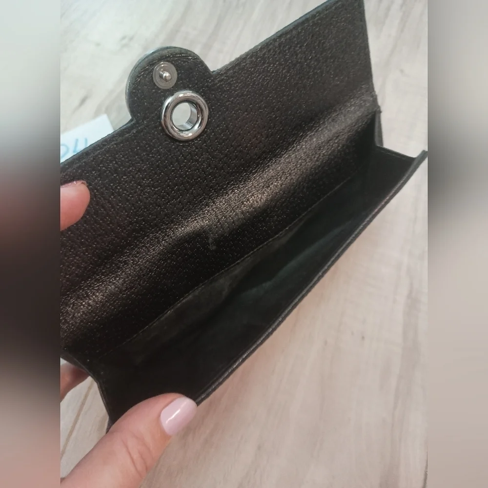 Gucci Authentic Men Eclipse Long Wallet GG Canvas Leather Black Made in Italy